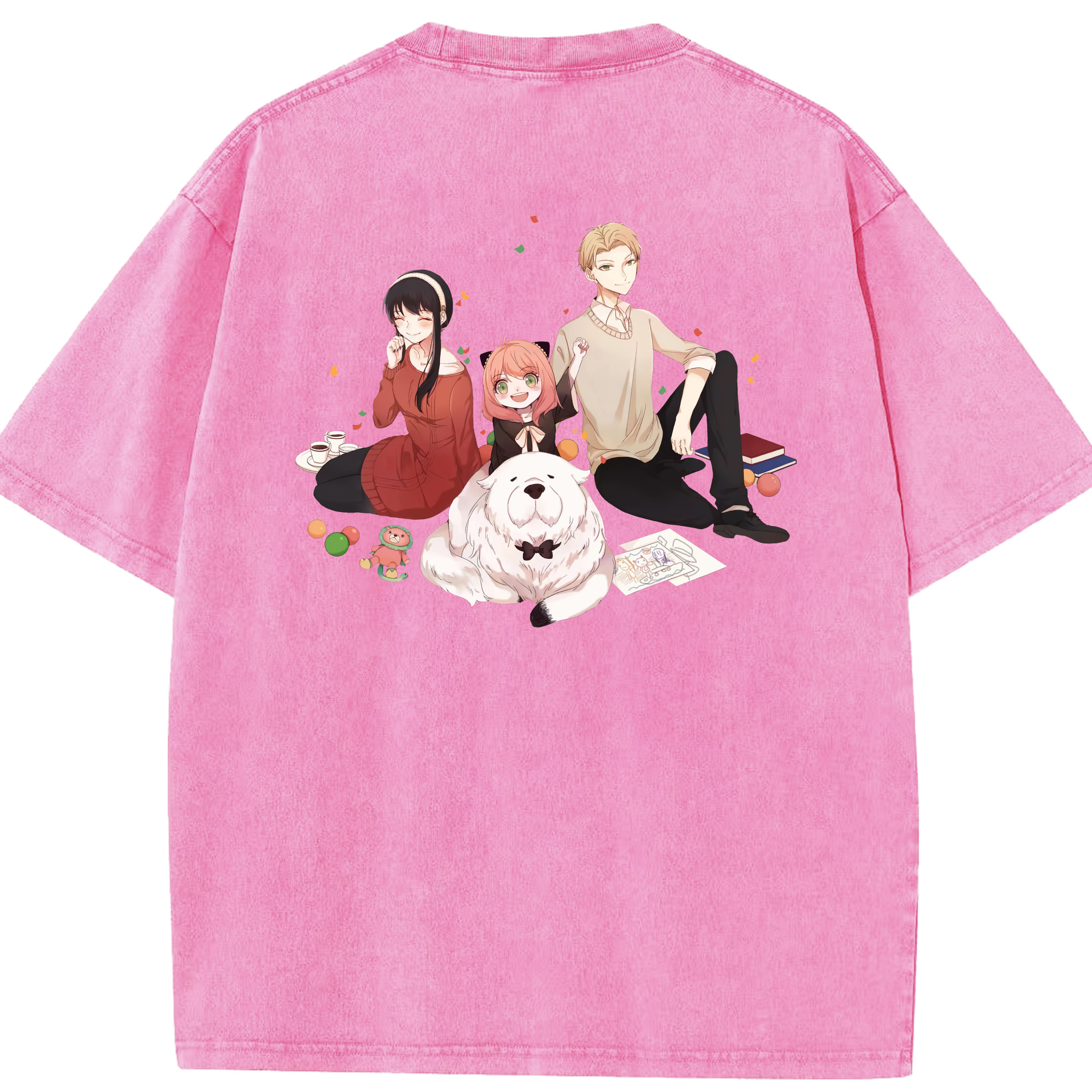 （画像用） SPY×FAMILY间谍家家酒 綿100% ヴィンテージ風 半袖Tシャツ（背面プリント）